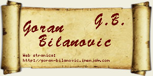 Goran Bilanović vizit kartica